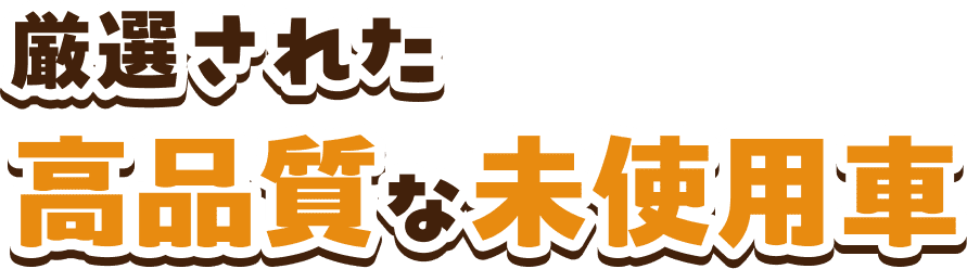 厳選された高品質な未使用車